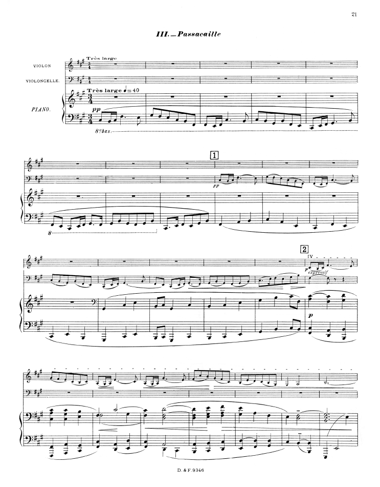 Ravel Trio - Passacaille, 1st page